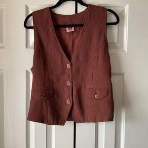 Warm brown vintage vest. Size 8/10